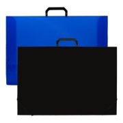 Servieta plastic CNX, cu maner, 50x35x3cm, negru / albastru