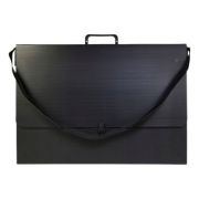 Servieta plastic rigid Starpak, cu maner, B3, 3cm, negru