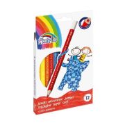 Creioane colorate Fiorello Jumbo Soft 170-2218, triunghiulare, 12 culori, blister carton