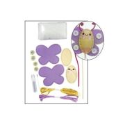 Set accesorii creatie fluture fetru, 14cm, ac plastic, ata, lipici, vata sintetica, instructiuni