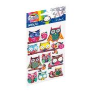 Abtibilduri - bufnite, 25-100mm, 3D cu sclipici, Fiorello, GR-NP015 / 170-2469