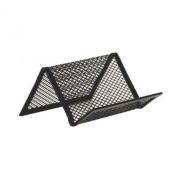Suport pentru carti de vizita Office Cover, plasa metalica, 5. 6x6. 6x11. 4cm, metalic, negru
