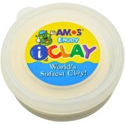 Plastilina Amos iClay PVCIC18G, 18g, Alb