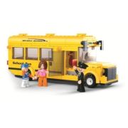 Joc de constructie Autobuz scolar, pvc, Sluban M38-B0507, 219 piese, 33x23. 7x5. 4cm