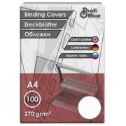 Coperta indosariere A4 ProfiOffice, carton alb, imitatie piele, 270g/mp, top cu 100 coli