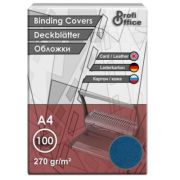 Coperta indosariere A4 ProfiOffice, carton albastru, imitatie piele, 270g/mp, top cu 100 coli