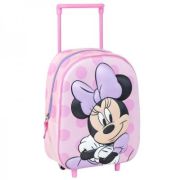 Ghiozdan gradinita Cerda Minnie 3D, 37 cm, 1 compartiment, tip troller, roz, 37030
