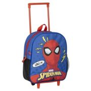 Ghiozdan gradinita Cerda Spiderman 3D, 31 cm, 1 compartiment, tip troller, albastru cu rosu, 37026
