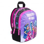 Ghiozdan St. Majewski Monster High, 30 cm, gradinita, 2 compartimente, negru cu mov, D6