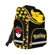 Ghiozdan St. Majewski Pokemon, 35. 5cm, 1 compartiment, 3 buzunare, negru cu galben