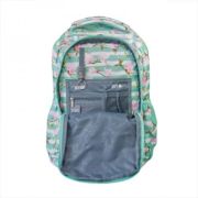 Ghiozdan St. Majewski St. Right Magnolia, 2 compartimente, 2 buzunare, verde cu alb si roz, BP-47