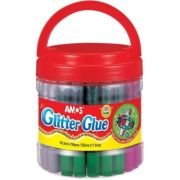 Lipici lichid cu sclipici, diverse culori, borcan cu 50 buc, Amos, GCL10BK50