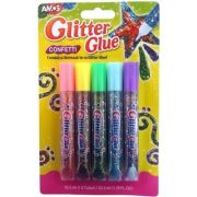 Lipici lichid cu sclipici, confeti, set 5 buc, Amos, GCF10B5