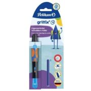 Stilou Graffix4 820349, varf M, alimentare rezerve, corp plastic, +1 rezerve, pentru dreptaci, neon black, blister, Pelikan