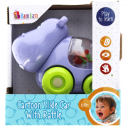 Jucarie bebelusi zornaitoare, masinuta hipopotam, Bam Bam 515231, 6+ luni