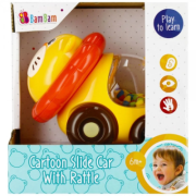 Jucarie bebelusi zornaitoare, masinuta leu, Bam Bam 515230, 6+ luni