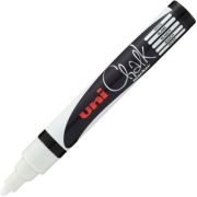 Marker cu creta UNI Chalk PWE-5M, varf rotund, 1. 8-2. 5mm, Alb