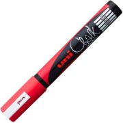 Marker cu creta UNI Chalk PWE-5M, varf rotund, 1. 8-2. 5mm, Rosu fluorescent