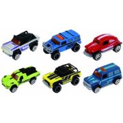 Macheta Die Cast, set 6 camionete, diverse culori si modele, 1/64