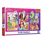 Puzzle carton 3in1, 3x80 piese Princess, Trefl