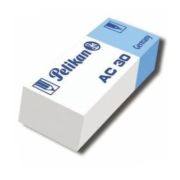 Radiera Pelikan AC30 606079, dreptunghi, 50x19x12mm, alb-albastru, 2/3 pentru creion, 1/3 pentru pix, cerneala