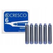 Patroane cerneala scurte (rezerve) Cresco 80021, cerneala albastra, set 6 buc