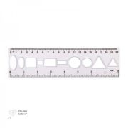 Rigla Ark 038, 20cm, plastic, cu sablon forme geometrice