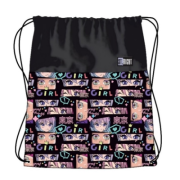 Rucsac cu snur pentru copii St. Majewski St. Right Colour Anime, 43 cm, negru