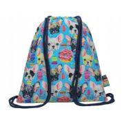 Rucsac cu snur pentru copii St. Right Dogs, bleu, 45x35 cm