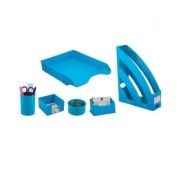 Set birou Ark 1397, 6 piese, plastic, albastru