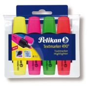 Set 4 textmarkers, culori fluorescente (galben, roz, verde, orange) 490 943324, 814058, varf tesit, 1-5mm, Pelikan
