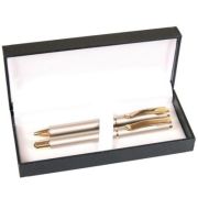 Set cadou stilou + pix Cresco Exclusive S 830146 ES-01, corp metalic argintiu clips auriu