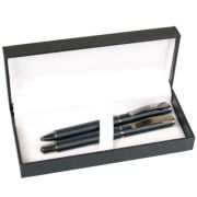 Set cadou stilou + pix Cresco Exclusive S 830146 ES-03, corp metalic negru clips argintiu