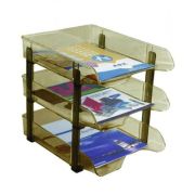 Tavita documente Ark 3093, 3 nivele, plastic, transparent, fumuriu