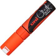 Marker cu creta UNI Chalk PWE-8K, varf tesit, 8. 0mm, Portocaliu fluorescent