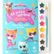 Disney. Superpisicute. Sa pictam impreuna! Bitsy, Ginny, Sclipi și Ghem. Carte de colorat cu pensula si acuarele