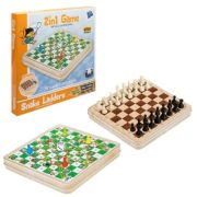 Joc 2 in 1: Sah + Serpi si scari, magnetic, in cutie metal