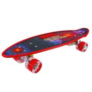 Placa skateboard cu roti silicon, led, rosu