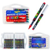 Markere cu vopsea acrilica, varf tip pensula, 12C - NEBO