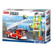 Set de constructie Fire, 343 piese, Masina pompieri cu scara - Sluban