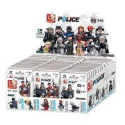 Set de constructie Police, Eroii legii si Raufacatorii, 1 figurina /plic, 48 plicuri /display - Sluban