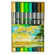 Markere acrilice, 2 capete, 8 culori/set - CHOSCH