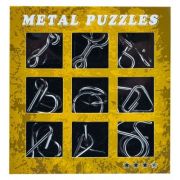 Puzzle mecanic, din metal, set de 9 buc.