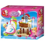 Set de constructie Girl's Dream, 84 piese, Aventura la plaja de surf, Sluban