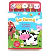 La ferma. Set de colorat si de activitati. 30 de activitati + 5 creioane si radiere (4+)