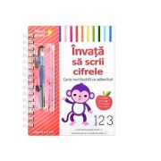 Invata sa scrii cifrele. Carte reutilizabila cu adancituri (4-5 ani)