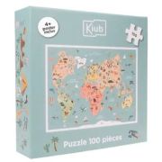 Puzzle 100 piese Carte du monde, Kiub
