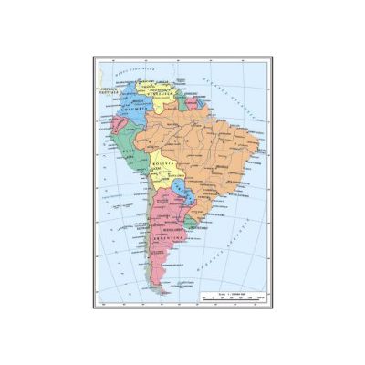 Harta America de Sud A4 - plastifiata