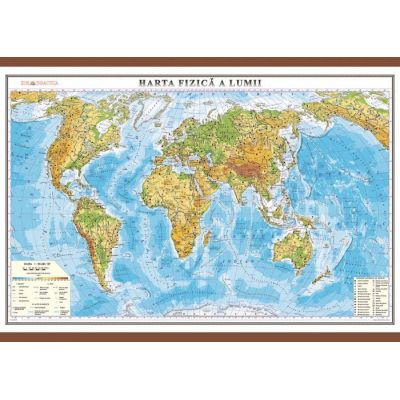 Harta fizica a lumii cu sipci 700x500 mm (GHLF70)