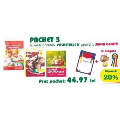 Pachet absolvire 3, clasa III: Caiet de activitate independenta, Evaluare finala, Lectura suplimentara, diploma si cocarda - Claudia Matache